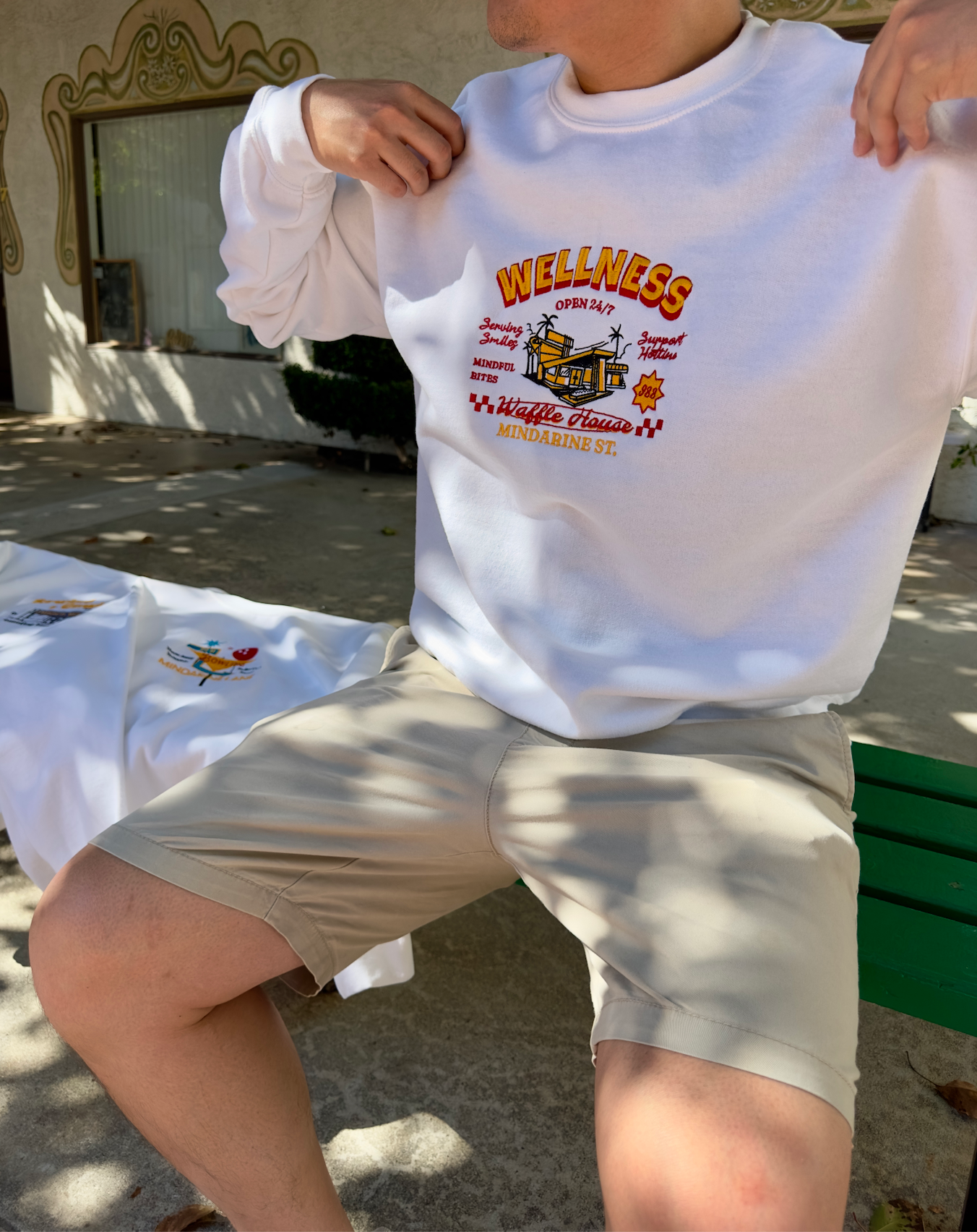 WELLNESS WAFFLE HOUSE EMBROIDERY SWEATSHIRT