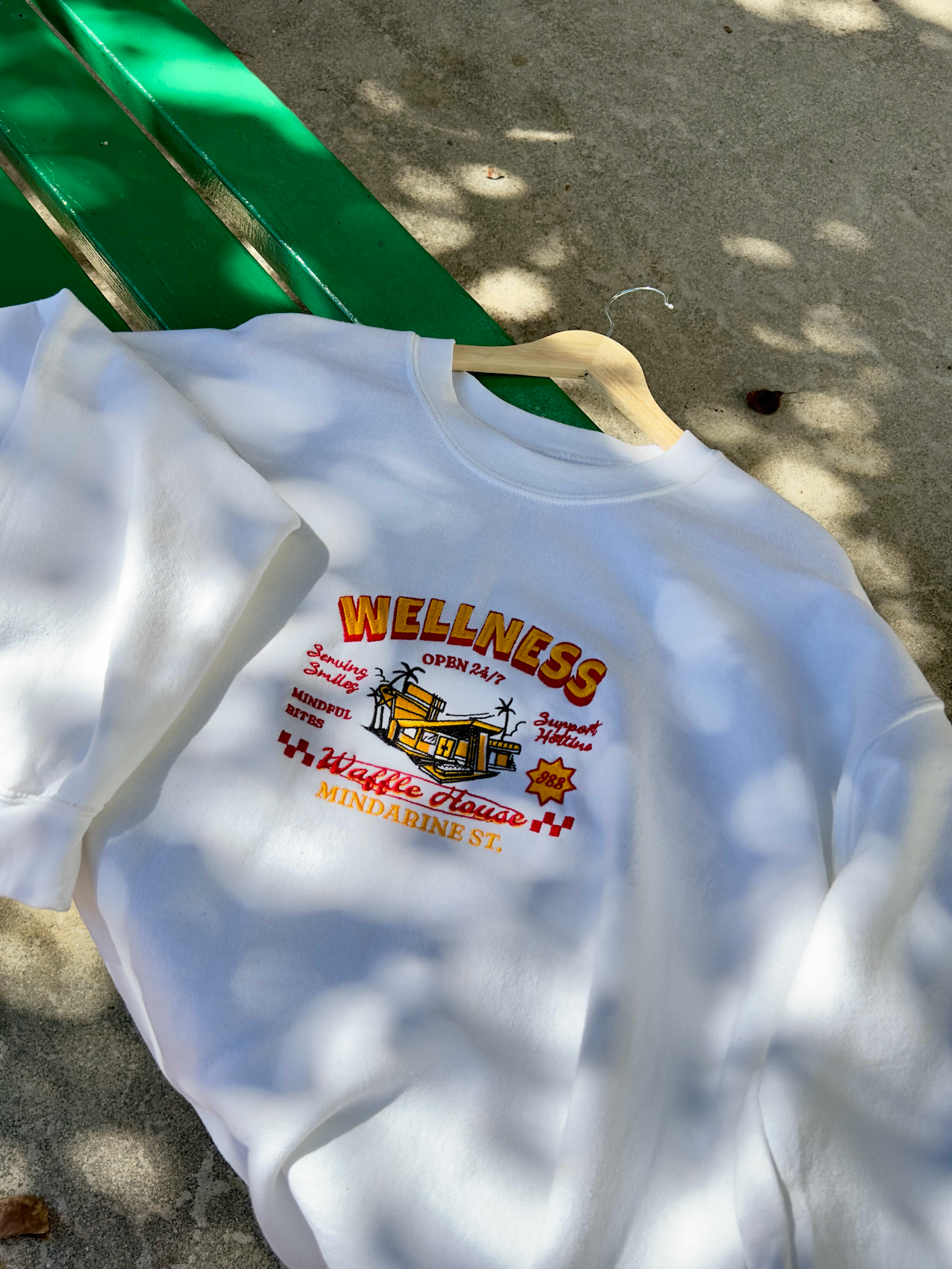 WELLNESS WAFFLE HOUSE EMBROIDERY SWEATSHIRT