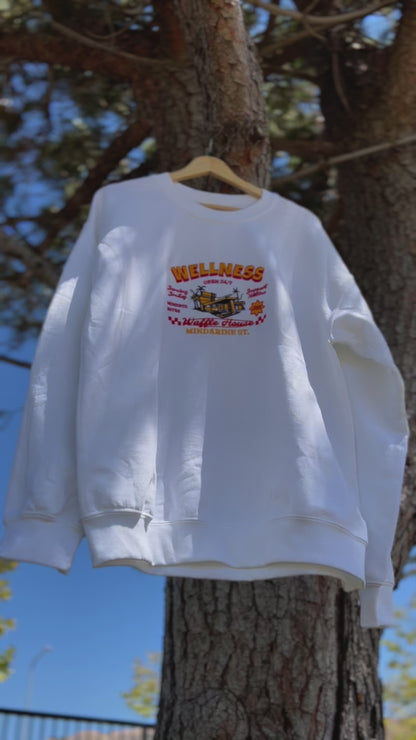 WELLNESS WAFFLE HOUSE EMBROIDERY SWEATSHIRT