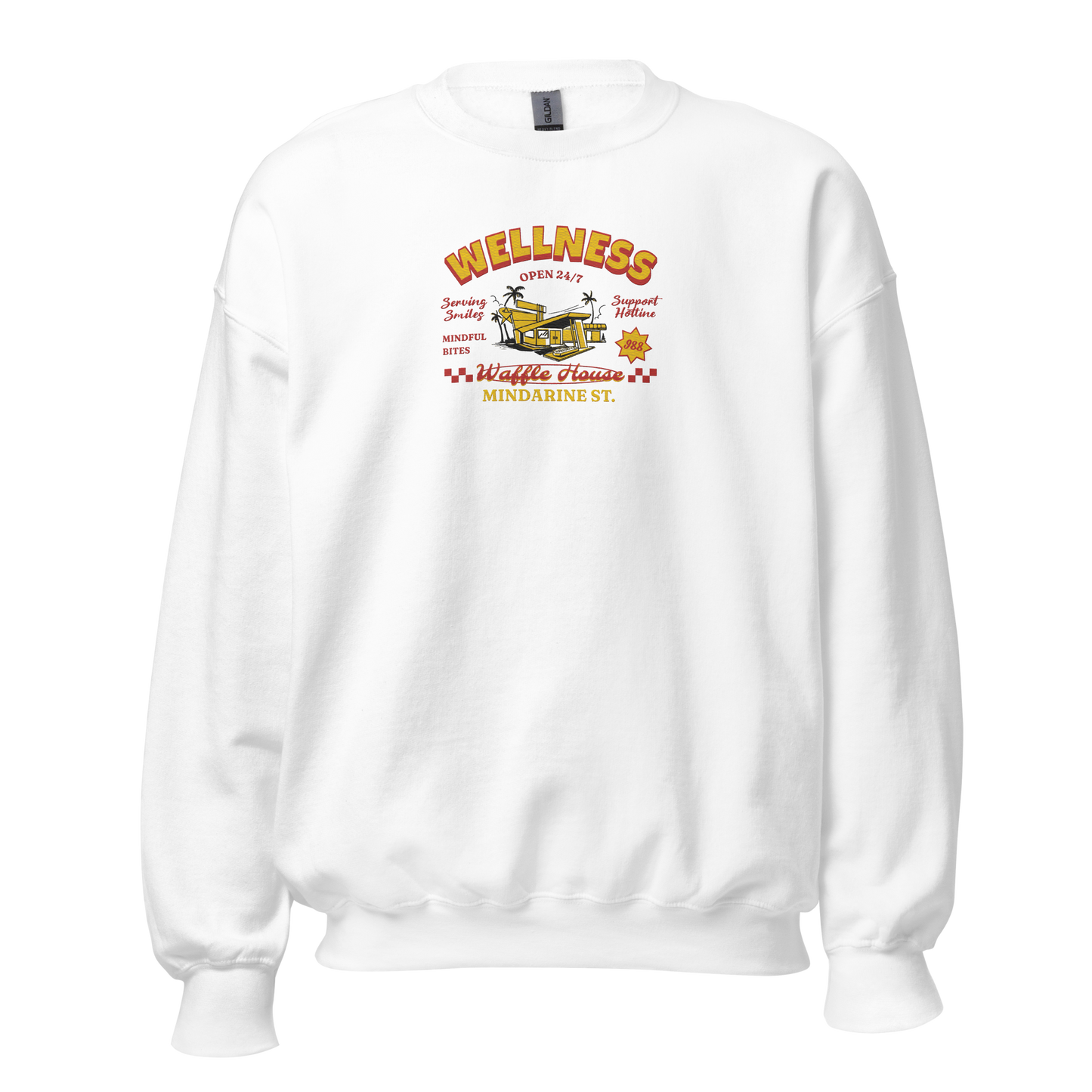 WELLNESS WAFFLE HOUSE EMBROIDERY SWEATSHIRT