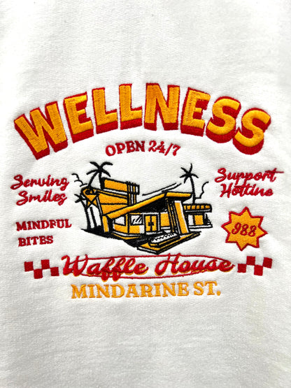 WELLNESS WAFFLE HOUSE EMBROIDERY SWEATSHIRT